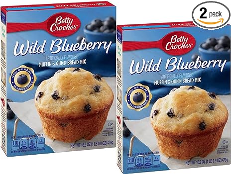 Betty Crocker Wild Blueberry Muffin & Quick Bread Mix, 16.9 oz (2 pack)