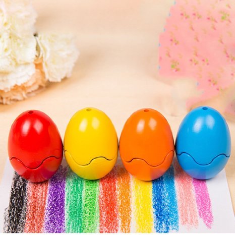 YORKING™ Painting Learning Puzzle 3D Eggs Shaped Crayon Crayola Toys for Toddler Baby Kids Washable Safe Nontoxic(Pack of 10)