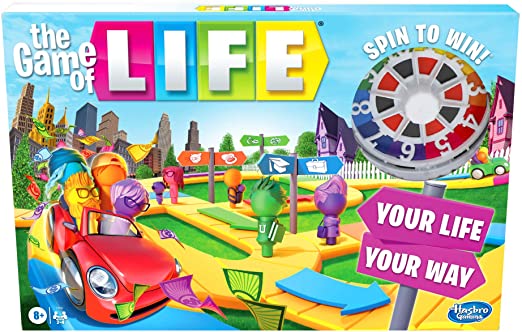 Hasbro Gaming The Game of Life Game, Family Board Game for 2-4 Players, Indoor Game for Kids Ages 8 and Up, Pegs Come in 6 Colors