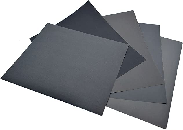 230 x 280mm Mixed Grits 1 pc x (800/1000/1200/1500/2000) Sandpaper Dry/Wet Waterproof Paper Pack of 5