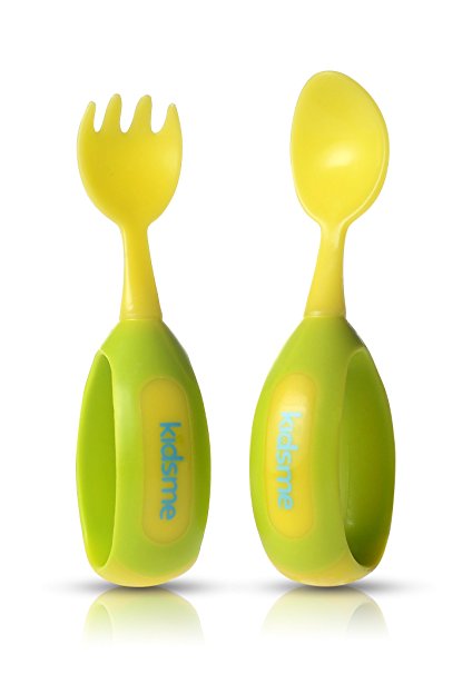 Kidsme My Turn Spoon and Fork Trainer Lime, Green