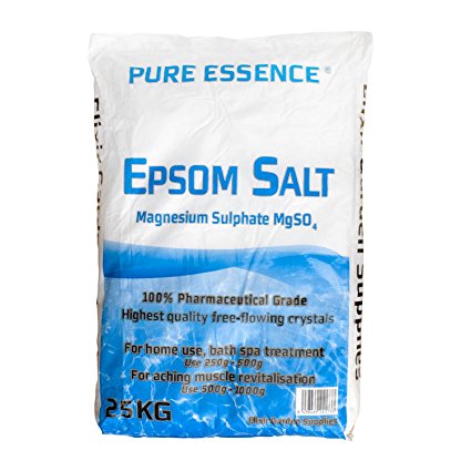 Elixir Gardens ® EPSOM BATH SALT 25KG/100% MEDICAL/FCC FOOD GRADE MAGNESIUM SULPHATE HEPTAHYDRATE