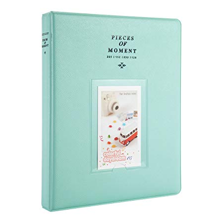 CAIUL Compatible 128 Pockets Mini Photo Album for Fujifilm Instax Mini 7s 8 8  9 25 26 50s 70 90 Film, Polaroid PIC-300 Z2300 Film (Ice Blue)