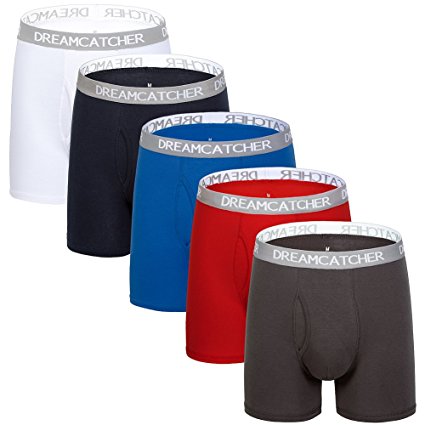 Mens Boxer Briefs Underwear Men Pack-5 Long Leg Boxer Briefs for Men S/M/L/XL/XXL