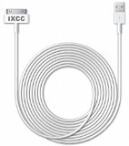 iXCC  10ft TEN FEET  EXTRA LONG Extended Length White 30 Pin to USB SYNC and Charge Cable Cord for Apple iPhone 3G 3Gs 4 4s iPod 1 through 6 iPod Touch 1 through 4 iPad 1 through 3