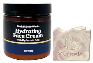 Bath & Body Works Men's Collection Hydrating Face Cream with Hyaluronic Acid With Himalayan Salts Springs Sample Soap.