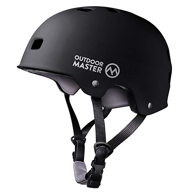 OutdoorMaster Skateboard Helmet - Lightweight, Low-Profile Skate & BMX Helmet with Removable Lining - 12 Vents Ventilation System - for Kids, Youth & Adults