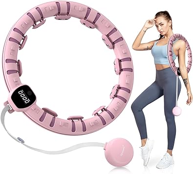 Weighted Fitness Hoop for Adult, Smart Exercise Hoops with 16 Detachable Knots for Woman and Man Fat Burning Home Workout.（New）