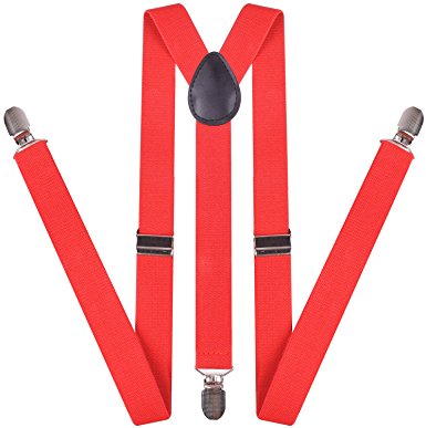 Suspenders for Men Adjustable Suspender Women Y Back Strong Clips Leather Braces