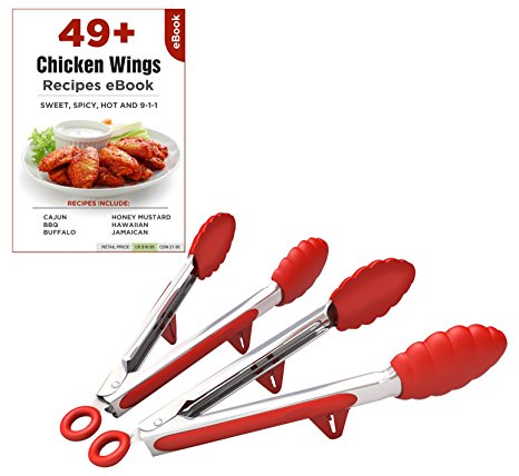 Silicone Designs Kitchen Tongs with Built-in Stand