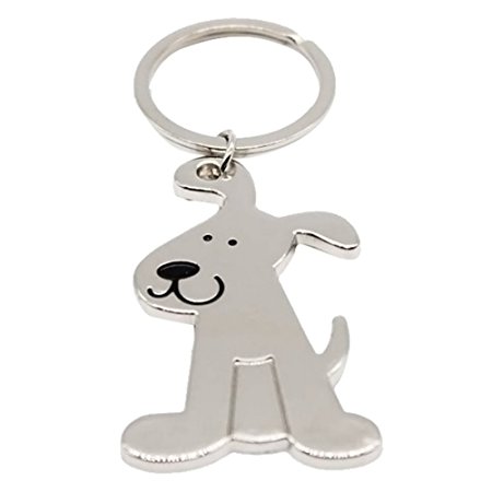 Allure*love 3 Pcs Smooth Dog Puppy Metal Keychain Keyring Keyfob Key Ring Car Keyring
