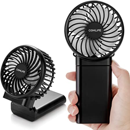 Portable Mini Handheld Fan, 4000mAh Battery Powered Versatile Desk Fan with Foldable Design, Powerful Airflow, 4 Speeds, Up to 15 Hours Working Time, Personal Fan for Home Office Travel Outdoor…