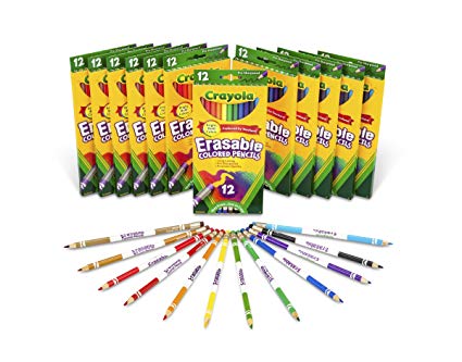 Crayola Bulk Erasable Colored Pencils, Classpack, 12 Packs of 12-Count