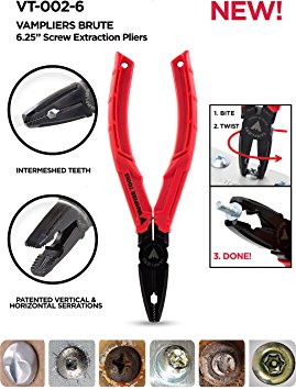VamPLIERS Best Made Pliers, Specialty Screw Extraction Pliers for Rusted/Damage/Striped/Security Screw Removal Made the Best Gift (HRC60 New, Retail)