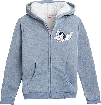 Dreamstar Girls' Sherpa Sweatshirt - Heavyweight Fur Sherpa Zip Hoodie Sweatshirt - Flip Sequin Sweatshirt for Girls (4-16)