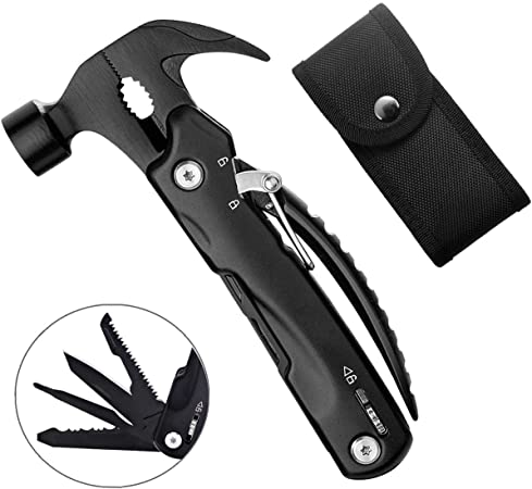 Dad Gifts - Hammer Multitool NASUM 12 In 1 Tool, Best For Fathers Day Gifts for Dad, Dad Birthday Gifts, Top Dad Multitool Novelty Gifts from Daughter or Son, Steel