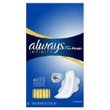 Always Infinity Unscented Pads with Wings Regular Flow 36 Count Pack of 2