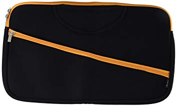 COSMOS Black Color with Orange Zipper Soft Neoprene Sleeve Carrying Travel Case for Canon PIXMA iP110 Wireless Mobile Pinter and Battery, Power Adapter & Cable