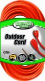 Coleman Cable 02309 163 Vinyl Outdoor Extension Cord Orange 100-Feet