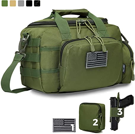 DBTAC Gun Range Bag Small | Tactical 2X Pistol Shooting Range Duffle Bag with Lockable Zipper for Handguns and Ammo