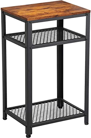 YOUKE Modern Style Black Metal 3 Tier Console Display Unit Table,Side Table,Mid-Century Stylish End Table,Suitable for Sideboard, Living Room, Corridor