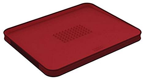 Joseph Joseph Large Cut and Carve Plus Multi-Function Chopping Board, Red