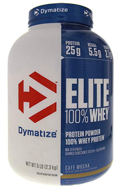 Dymatize Nutrition Elite Whey Protein Powder, Cafe Mocha, 5.04 Pound