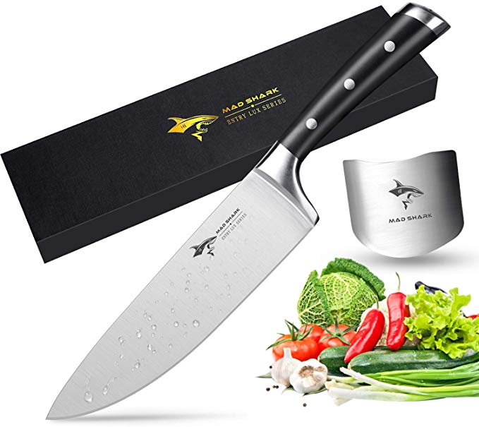 Chef Knife-MAD SHARK Pro Kitchen Knife 8 Inch Chef's Knife,Best Quality German High Carbon Stainless Steel Knife with Ergonomic Handle,Ultra Sharp,Best Choice for Home Kitchen and Restaurant