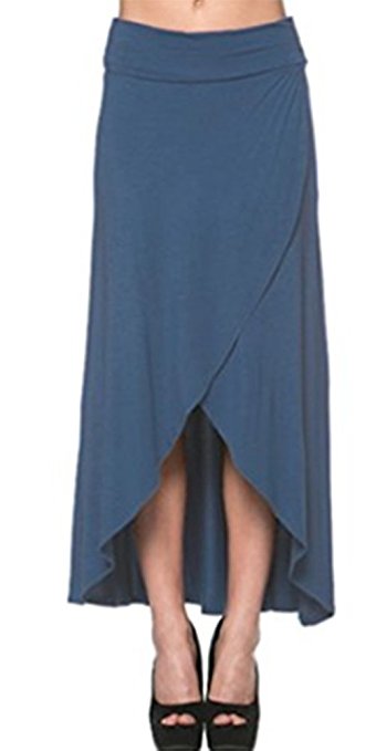 Azules Women's High Low Hem Maxi Skirt