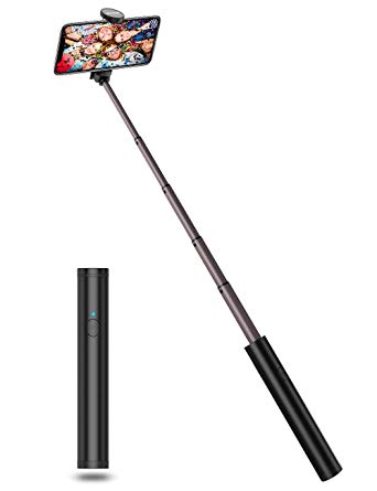 JTWEB Selfie Stick Bluetooth, Compact Handheld Monopod All in One Selfie Sticks Upgrade Aluminum Design for iPhone Xs/XS max/XR/X/8/8P/7/7P/6s/6/5, Android Galaxy S9/8/7/6/Note, Huawei, Nubia, More