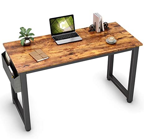 Cubiker Computer Desk 47" Sturdy Office Desk Modern Simple Style Table for Home Office, Notebook Writing Desk with Extra Strong Legs, Rustic