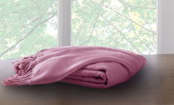 Marcini Bamboo Fiber Cotton Throw Blanket - Baby Pink