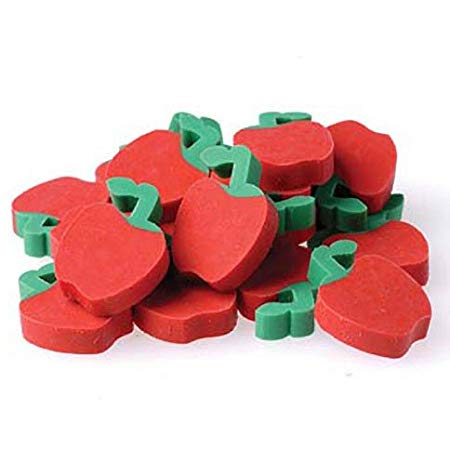 US Toy - Miniature 3/4" Apple Erasers, Ages 3 Years & Up (1-Pack of 144)