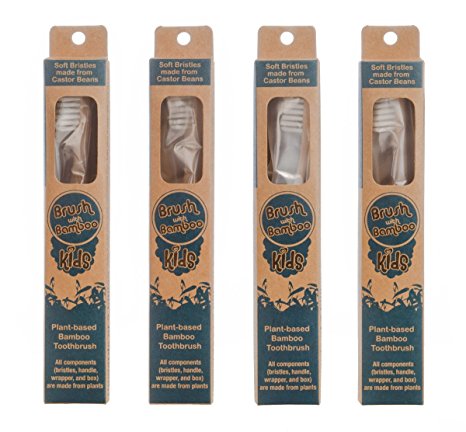 Plant-based Bamboo Toothbrush - Kids Size (Pack of 4)