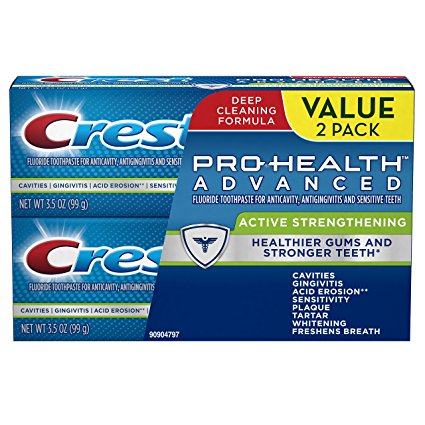 Crest Pro-Health Advanced Active Strengthening Toothpaste, 3.5oz Each Tube, Twin Pack