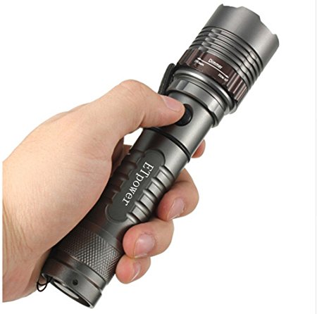 ETpower® 1800LM XM-L T6 LED Zoomable Torch Tactical Aluminum Flashlight Light Adjustable focus(No Battery)