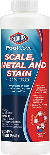 CLOROX Pool&Spa Scale, Metal and Stain Control, 1-Quart 50033CLX