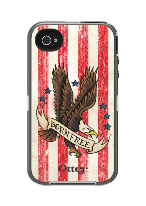 OtterBox Defender Series Anthem Collection Case and Holster for Apple iPhone 4 and 4S - Born Freen American Print - 77-20644A - ATampT Packaging