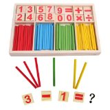 SDBING Wooden Number Cards and Counting Rods with Box