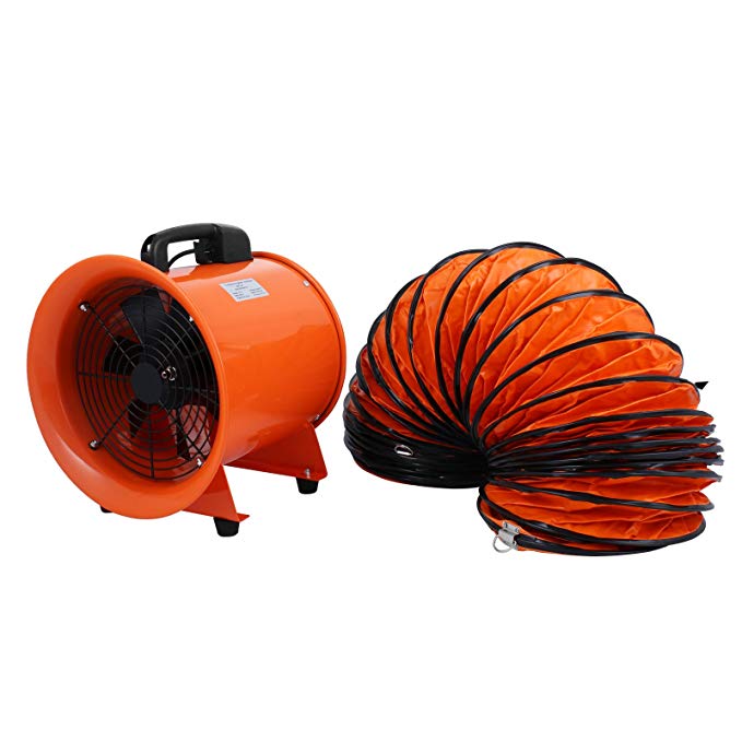 VEVOR Utility Blower Fan 12 inch Portable Ventilator High Velocity Utility Blower Mighty Mini Low Noise with 5M Duct Hose (New 12 inch Fan with Hose)