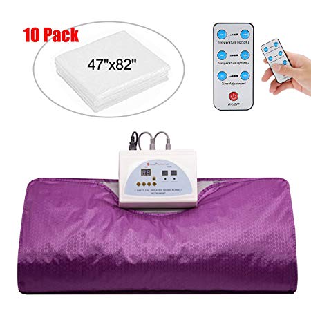Lofan Heat Sauna Blanket Portable Personal Sauna Far-Infrared (FIR) for Relaxation at Home, Purple