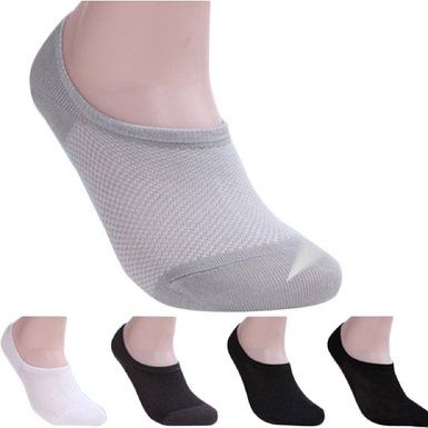 Malloom® 5 Pairs Bamboo Fiber Net Loafer Boat socks Liner Low Cut No Show Socks