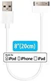[Apple MFi Certified] HomeSpot Sync & Charge 30 pin Cable 8" (20cm) Compatible with iPhone 4, iPhone 4S, iPad 1/2/3, iPod touch, iPod nano (1 Pack - White)