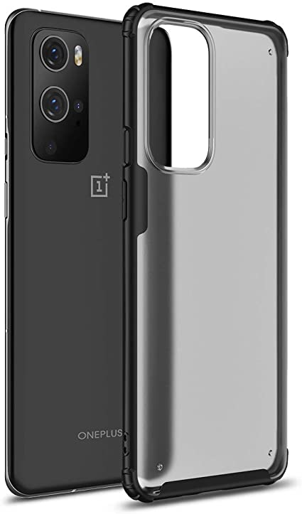 OnePlus 9 Pro Case [Frosting Transparent Back] Ultra-Thin Soft TPU [Shock Absorption] Slim Fit Lightweight Shockproof Armor Cover Hybrid Protective Case Compatible with OnePlus9 Pro (1 9 Pro, Black)