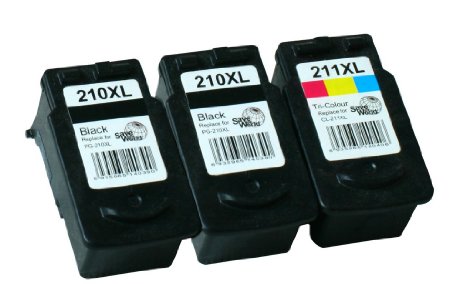 YoYoInk Remanufactured Ink Cartridges Replacement for Canon PG 210XL 211 XL, 3 Pack (2 Black, 1 Color) - With Ink Level Display Indicator