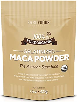 Organic Gelatinized Maca Powder 15 Ounce: Natural Plant Based, High Altitude Superfood, Vegan, Supports Energy and Vitality