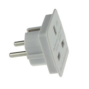 High Grade - Travel Adapter Converts UK Plug to 2 pin (Round) EU Plug - Continental / European Adaptor - Works in Brazil / Egypt / Israel / Korea / Morocco / India / Pakistan / Russia / Singapore / South Africa / Thailand / Turkey / United Arab Emirates / Vietnam and More - AAA Products®