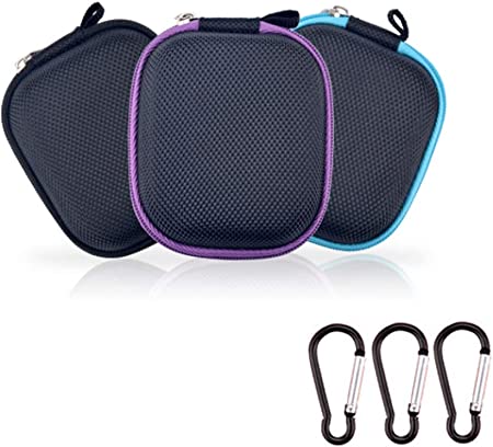 3Pcs Portable Essential Oil Carrying Case Mini Travel Size Essential Oils Storage Bag Organizer Hard Shell Case Holds 6 Bottles(Can hold 1ML 2ML 3ML 5ML Roller Bottle)-Great for Travel