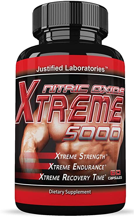 Nitric Oxide Xtreme 5000 Increase Strength Stamina Endurance Booster Supplement 60 Capsules Per Bottle (1 Bottle)