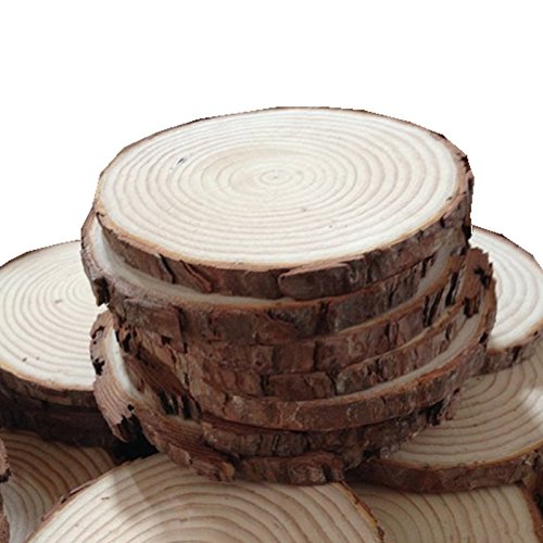 Fonder Mols Unpainted Natural Round Blank Wood Slices (Pack of 50)